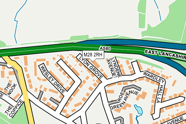 M28 2RH map - OS OpenMap – Local (Ordnance Survey)