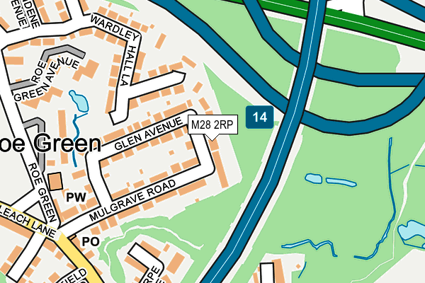 M28 2RP map - OS OpenMap – Local (Ordnance Survey)