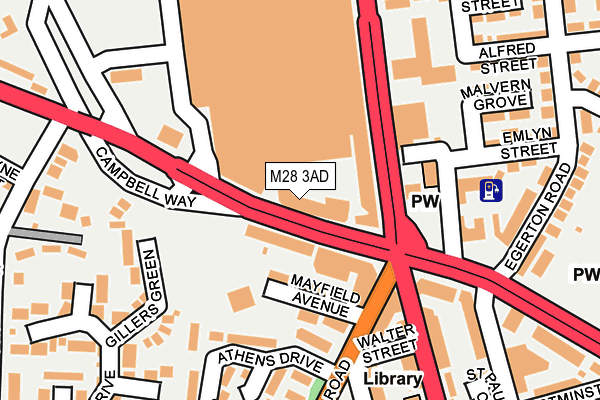 M28 3AD map - OS OpenMap – Local (Ordnance Survey)