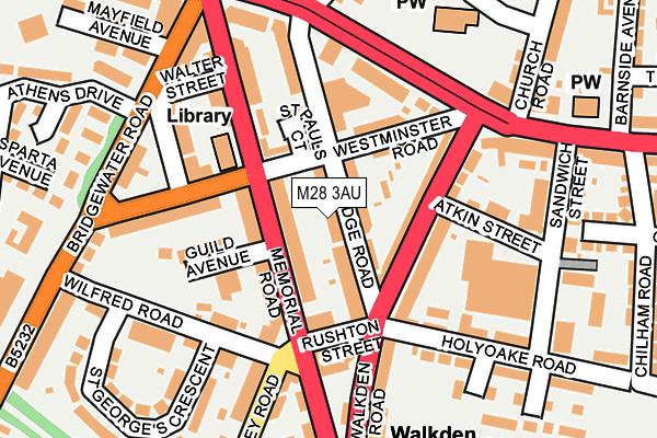 M28 3AU map - OS OpenMap – Local (Ordnance Survey)