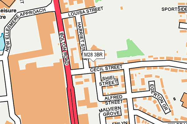 M28 3BR map - OS OpenMap – Local (Ordnance Survey)
