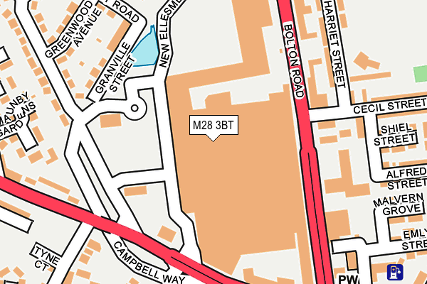 M28 3BT map - OS OpenMap – Local (Ordnance Survey)