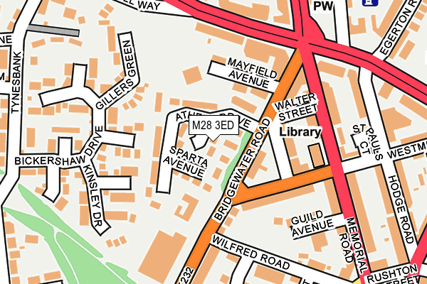 M28 3ED map - OS OpenMap – Local (Ordnance Survey)