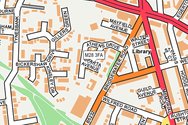 M28 3FA map - OS OpenMap – Local (Ordnance Survey)