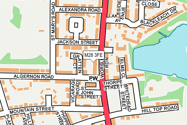 M28 3FE map - OS OpenMap – Local (Ordnance Survey)