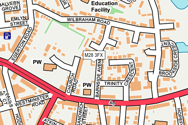 M28 3FX map - OS OpenMap – Local (Ordnance Survey)