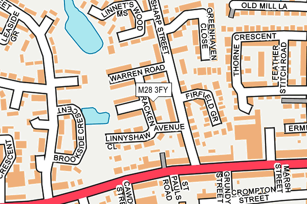 M28 3FY map - OS OpenMap – Local (Ordnance Survey)