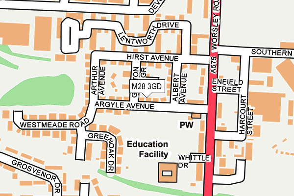 M28 3GD map - OS OpenMap – Local (Ordnance Survey)