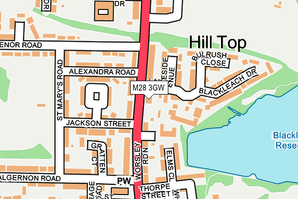 M28 3GW map - OS OpenMap – Local (Ordnance Survey)