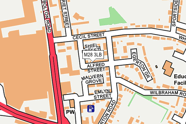 M28 3LB map - OS OpenMap – Local (Ordnance Survey)