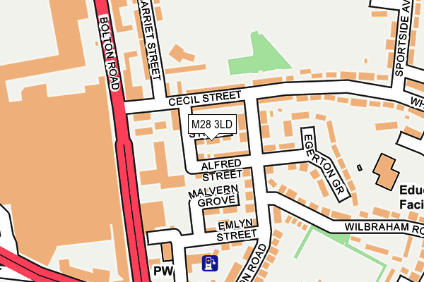 M28 3LD map - OS OpenMap – Local (Ordnance Survey)