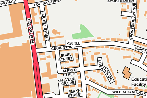 M28 3LE map - OS OpenMap – Local (Ordnance Survey)