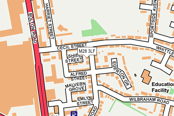 M28 3LF map - OS OpenMap – Local (Ordnance Survey)