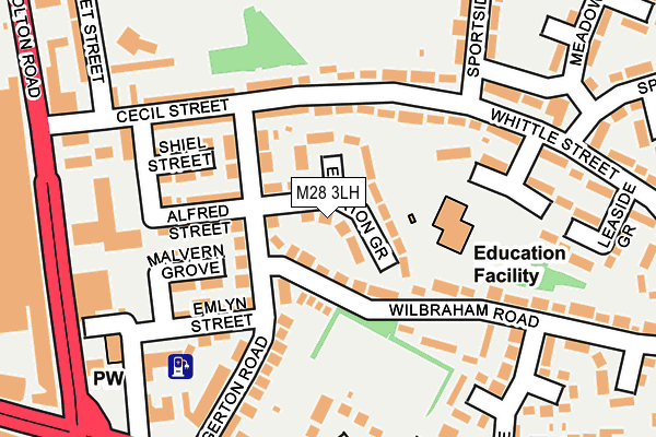 M28 3LH map - OS OpenMap – Local (Ordnance Survey)