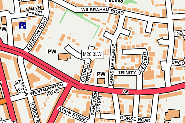 M28 3LW map - OS OpenMap – Local (Ordnance Survey)