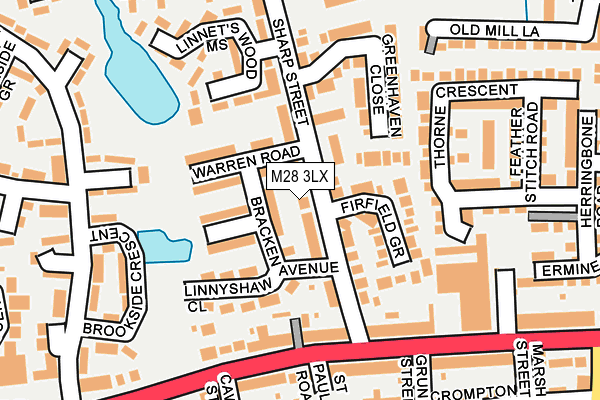 M28 3LX map - OS OpenMap – Local (Ordnance Survey)