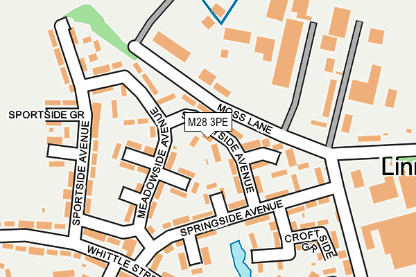 M28 3PE map - OS OpenMap – Local (Ordnance Survey)