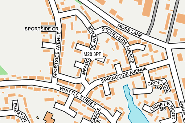 M28 3PF map - OS OpenMap – Local (Ordnance Survey)