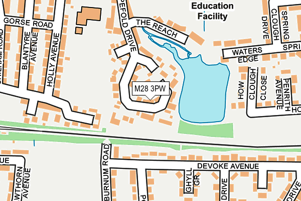M28 3PW map - OS OpenMap – Local (Ordnance Survey)