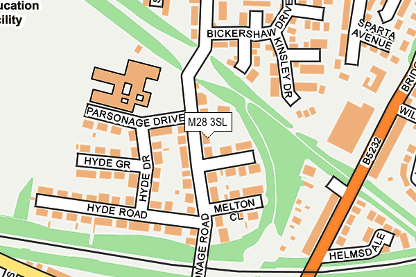 M28 3SL map - OS OpenMap – Local (Ordnance Survey)