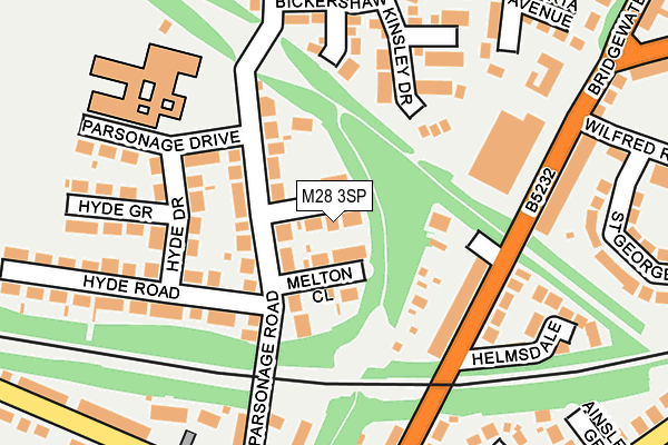 M28 3SP map - OS OpenMap – Local (Ordnance Survey)
