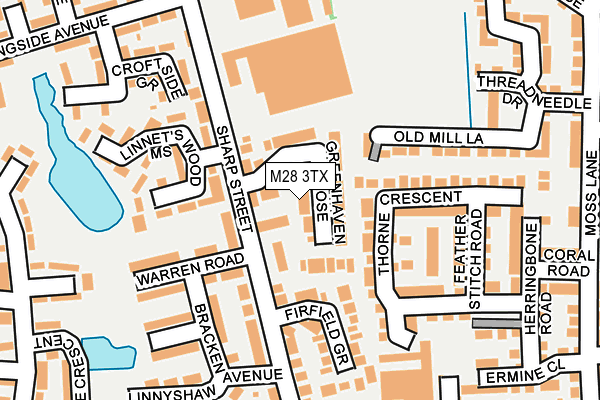 M28 3TX map - OS OpenMap – Local (Ordnance Survey)