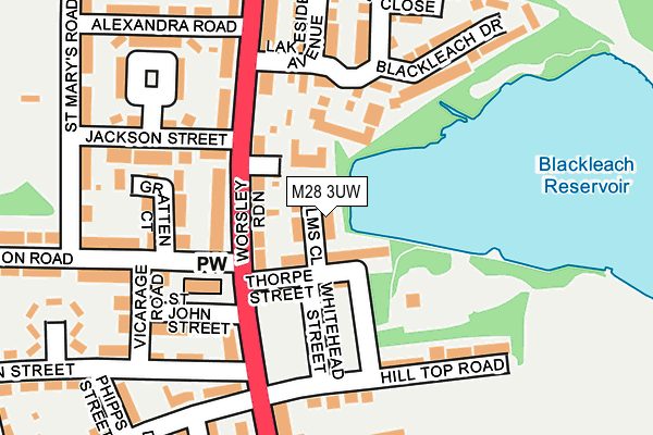 M28 3UW map - OS OpenMap – Local (Ordnance Survey)