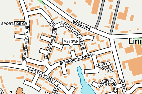 M28 3WP map - OS OpenMap – Local (Ordnance Survey)