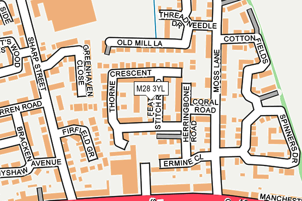 M28 3YL map - OS OpenMap – Local (Ordnance Survey)