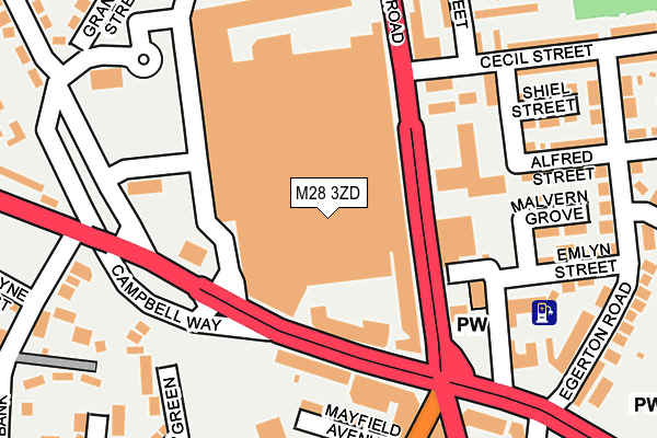 M28 3ZD map - OS OpenMap – Local (Ordnance Survey)