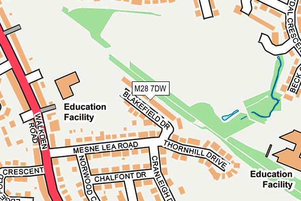 M28 7DW map - OS OpenMap – Local (Ordnance Survey)