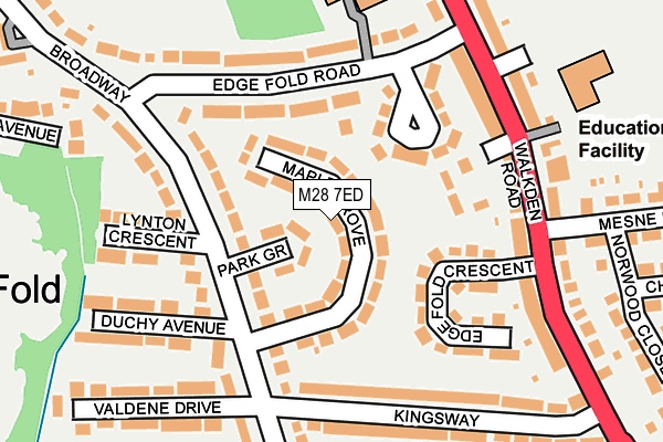 M28 7ED map - OS OpenMap – Local (Ordnance Survey)