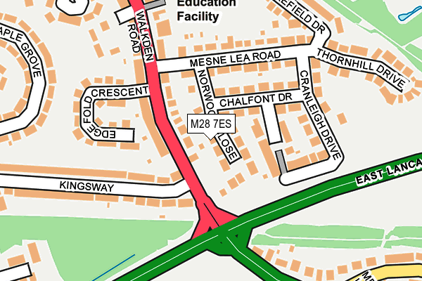 M28 7ES map - OS OpenMap – Local (Ordnance Survey)