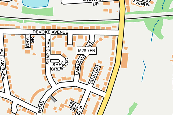 M28 7FN map - OS OpenMap – Local (Ordnance Survey)