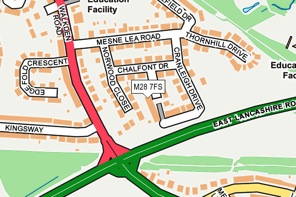 M28 7FS map - OS OpenMap – Local (Ordnance Survey)