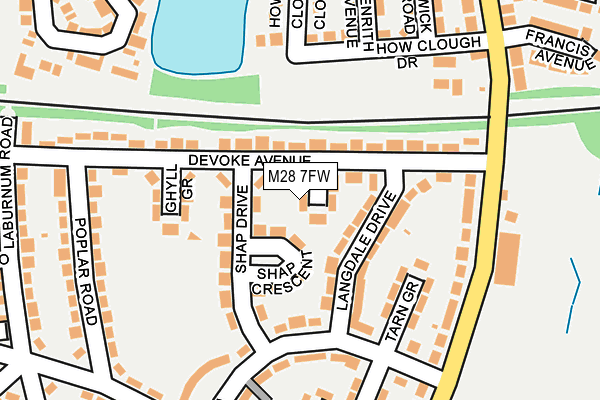 M28 7FW map - OS OpenMap – Local (Ordnance Survey)