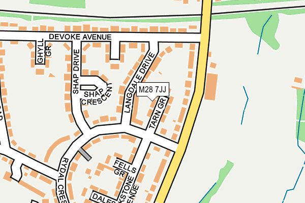 M28 7JJ map - OS OpenMap – Local (Ordnance Survey)