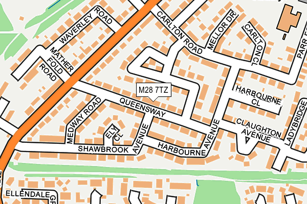 M28 7TZ map - OS OpenMap – Local (Ordnance Survey)