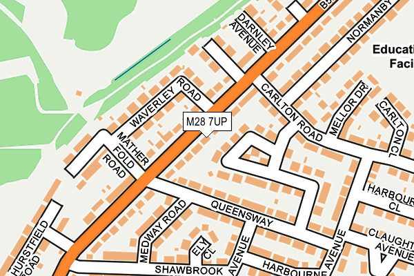 M28 7UP map - OS OpenMap – Local (Ordnance Survey)
