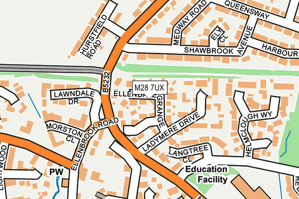 M28 7UX map - OS OpenMap – Local (Ordnance Survey)