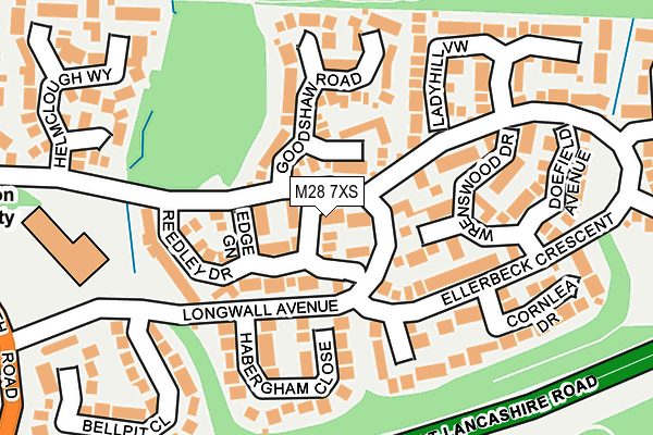 M28 7XS map - OS OpenMap – Local (Ordnance Survey)