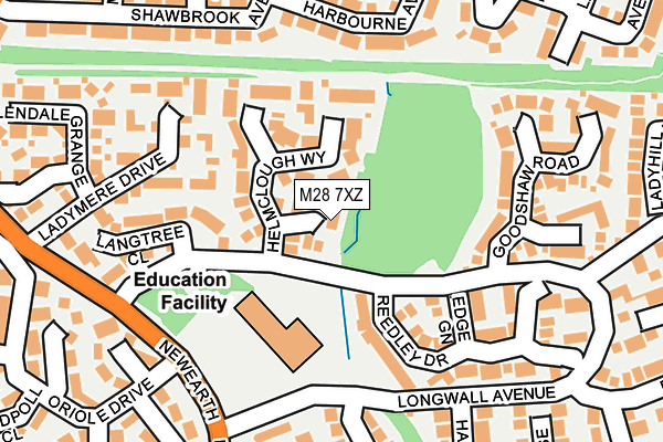 M28 7XZ map - OS OpenMap – Local (Ordnance Survey)
