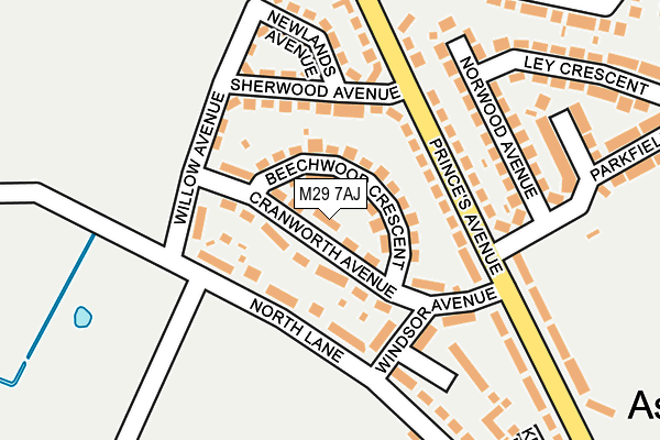 M29 7AJ map - OS OpenMap – Local (Ordnance Survey)