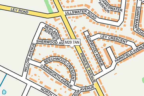 M29 7AN map - OS OpenMap – Local (Ordnance Survey)