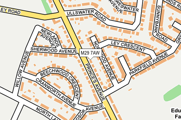 M29 7AW map - OS OpenMap – Local (Ordnance Survey)