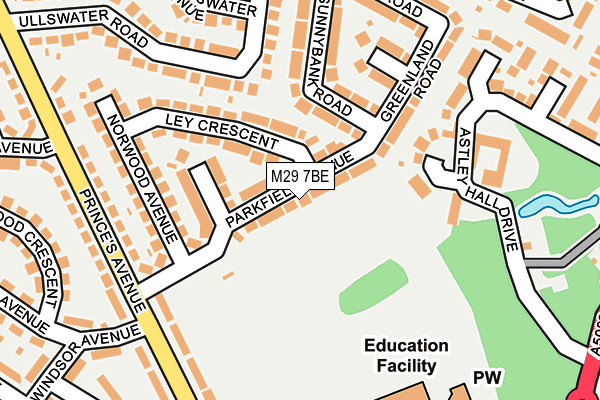 M29 7BE map - OS OpenMap – Local (Ordnance Survey)