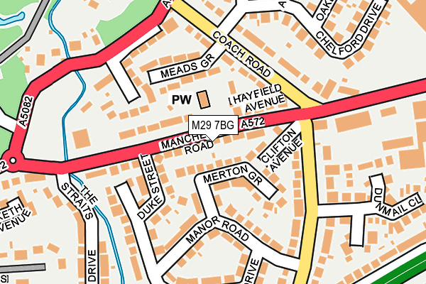 M29 7BG map - OS OpenMap – Local (Ordnance Survey)