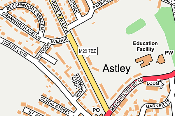 M29 7BZ map - OS OpenMap – Local (Ordnance Survey)