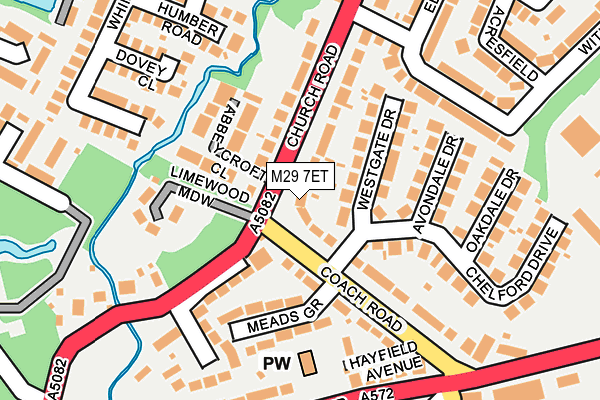 M29 7ET map - OS OpenMap – Local (Ordnance Survey)