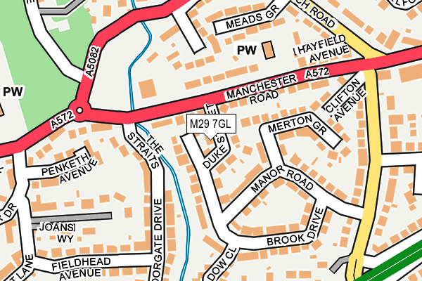 M29 7GL map - OS OpenMap – Local (Ordnance Survey)